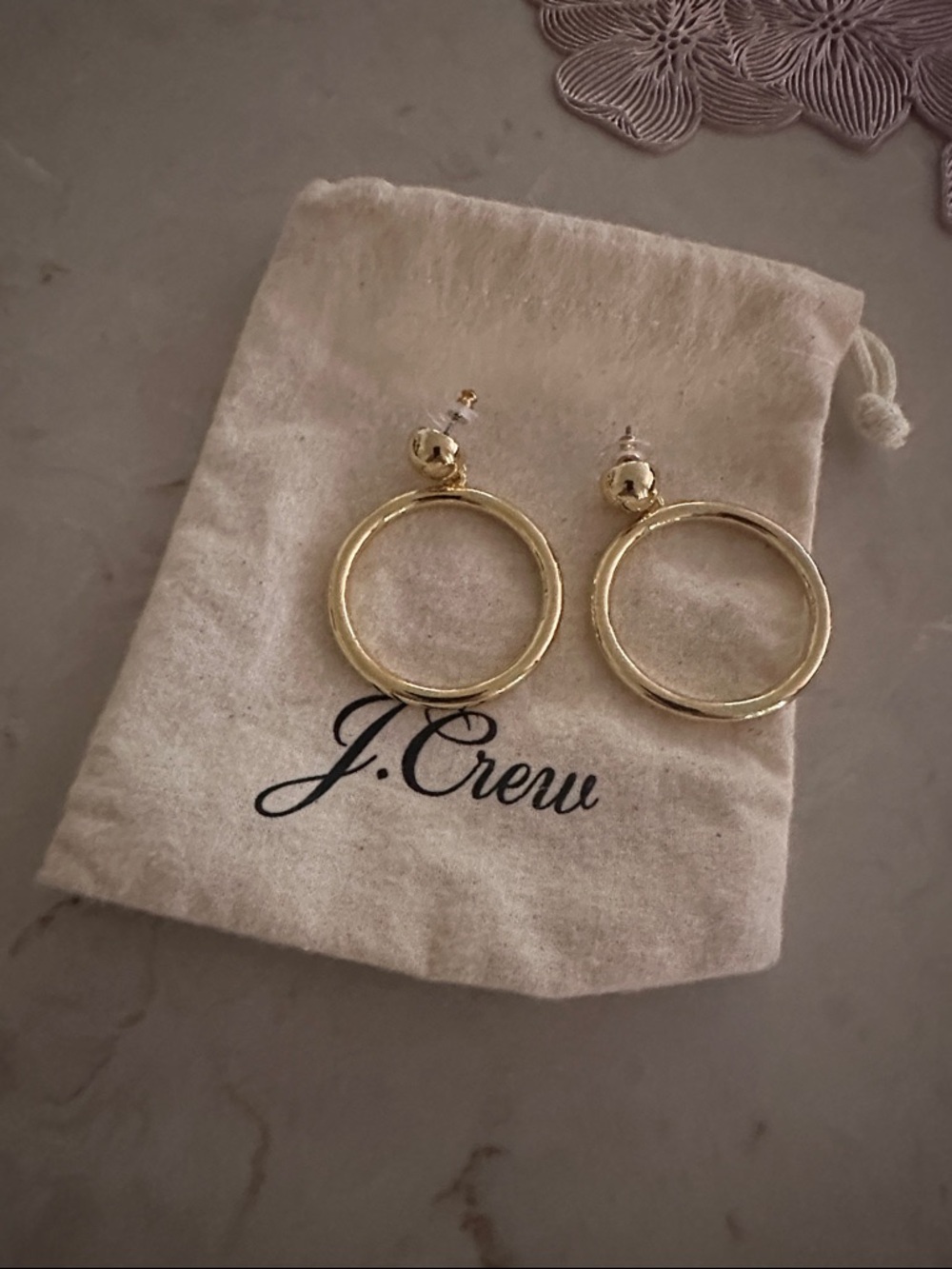 J. Crew Gold-Tone Circular Drop Earrings